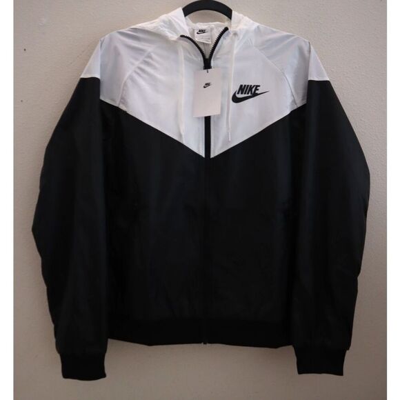 Nike AR3092-010 Women's Sz S Black/White Windrunner Hooded Jacket - Picture 1 of 11
